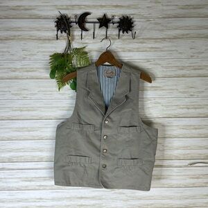 Vintage Scully Muted Olive Utility Safari Cotton Vest